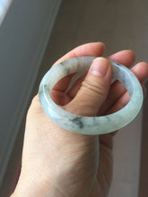 Load image into Gallery viewer, 51.5mm certified Type A 100% Natural icy watery light green black white Chinese ink painting(水墨) Jadeite Jade bangle BS66-7416
