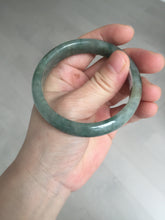 Load image into Gallery viewer, 54.5mm certified 100% natural dark green black gray jadeite jade bangle S81-7059
