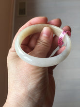 Load image into Gallery viewer, 51mm certified 100% natural Type A icy watery light green yellow white oval jadeite jade bangle PC19-6672
