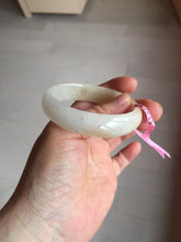 Load image into Gallery viewer, 51mm certified 100% natural Type A icy watery light green yellow white oval jadeite jade bangle PC19-6672
