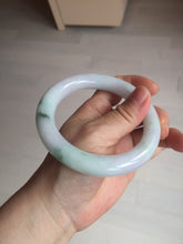 Load image into Gallery viewer, 卖了 60mm certified Type A 100% Natural light sunny green white purple chubby round cut Jadeite Jade bangle BQ70-8570
