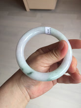 Load image into Gallery viewer, 卖了 60mm certified Type A 100% Natural light sunny green white purple chubby round cut Jadeite Jade bangle BQ70-8570
