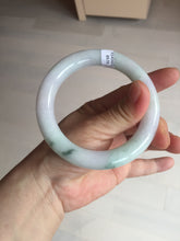 Load image into Gallery viewer, 卖了 60mm certified Type A 100% Natural light sunny green white purple chubby round cut Jadeite Jade bangle BQ70-8570
