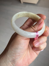 Load image into Gallery viewer, 51mm certified 100% natural Type A icy watery light green yellow white oval jadeite jade bangle PC19-6672
