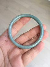 Load image into Gallery viewer, 51mm Certified Type A 100% Natural light blue/gray slim round cut Guatemala Jadeite bangle AT100-7374
