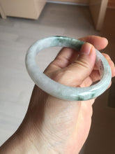 Load image into Gallery viewer, 58.7mm Certified Type A 100% Natural light green/white Jadeite Jade bangle BN15-7081
