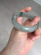 Load image into Gallery viewer, 53.7mm certificated Type A 100% Natural dark green gray black Jadeite Jade bangle S87-7052
