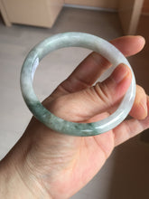 Load image into Gallery viewer, 58.7mm Certified Type A 100% Natural light green/white Jadeite Jade bangle BN15-7081
