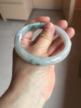 Load image into Gallery viewer, 58.7mm Certified Type A 100% Natural light green/white Jadeite Jade bangle BN15-7081
