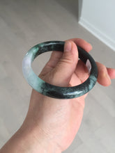 Load image into Gallery viewer, 58mm Certificate dark green/black/white sunny green/purple jadeite jade bangle BP27-4053
