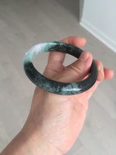 Load image into Gallery viewer, 58mm Certificate dark green/black/white sunny green/purple jadeite jade bangle BP27-4053
