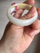 Load image into Gallery viewer, 47.5mm certified 100% natural Type A icy watery light green yellow white oval jadeite jade bangle PC18-6668
