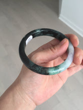 Load image into Gallery viewer, 58mm Certificate dark green/black/white sunny green/purple jadeite jade bangle BP27-4053
