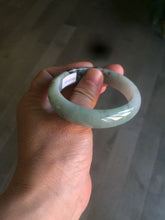 Load image into Gallery viewer, 50.5mm Certified Type A 100% Natural dark green Jadeite Jade oval bangle AJ70-0610
