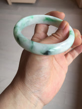 Load image into Gallery viewer, 58mm Certified Type A 100% Natural sunny green/white Jadeite Jade bangle BN16-7069
