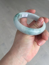 Load image into Gallery viewer, 57.9mm certified type A 100% Natural light green/white jadeite jade bangle BN62-8630
