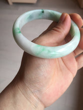 Load image into Gallery viewer, 58mm Certified Type A 100% Natural sunny green/white Jadeite Jade bangle BN16-7069
