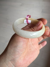Load image into Gallery viewer, 47.5mm certified 100% natural Type A icy watery light green yellow white oval jadeite jade bangle PC18-6668
