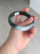 Load image into Gallery viewer, 58mm Certificate dark green/black/white sunny green/purple jadeite jade bangle BP27-4053
