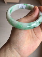 Load image into Gallery viewer, 58mm Certified Type A 100% Natural sunny green/white Jadeite Jade bangle BN16-7069
