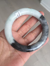 Load image into Gallery viewer, 卖了  56.2mm Certified 100% natural Type A black/white(wuji) chubby round cut jadeite jade bangle BP31-5844
