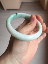 Load image into Gallery viewer, 58mm Certified Type A 100% Natural sunny green/white Jadeite Jade bangle BN16-7069
