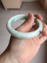 Load image into Gallery viewer, 58mm Certified Type A 100% Natural sunny green/white Jadeite Jade bangle BN16-7069
