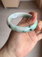 Load image into Gallery viewer, 58mm Certified Type A 100% Natural sunny green/white Jadeite Jade bangle BN16-7069
