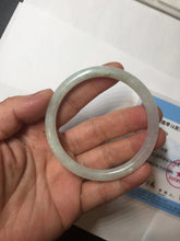 Load image into Gallery viewer, 54mm Certified type A 100% Natural icy watery light green purple round cut Jadeite bangle PB182-9126
