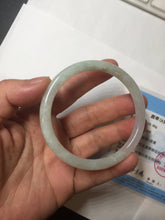 Load image into Gallery viewer, 54mm Certified type A 100% Natural icy watery light green purple round cut Jadeite bangle PB182-9126
