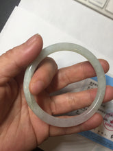 Load image into Gallery viewer, 54mm Certified type A 100% Natural icy watery light green purple round cut Jadeite bangle PB182-9126
