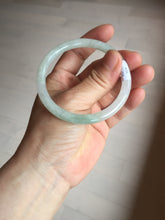 Load image into Gallery viewer, 54mm Certified type A 100% Natural icy watery light green purple round cut Jadeite bangle PB182-9126
