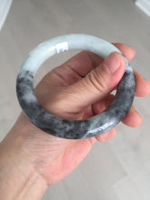 Load image into Gallery viewer, 卖了  56.2mm Certified 100% natural Type A black/white(wuji) chubby round cut jadeite jade bangle BP31-5844
