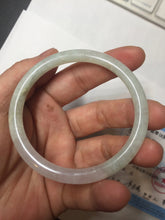 Load image into Gallery viewer, 54mm Certified type A 100% Natural icy watery light green purple round cut Jadeite bangle PB182-9126
