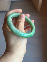 Load image into Gallery viewer, 59mm Certified Type A 100% Natural sunny green gray Jadeite Jade bangle BG236-9898
