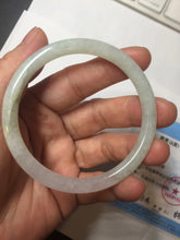 Load image into Gallery viewer, 54mm Certified type A 100% Natural icy watery light green purple round cut Jadeite bangle PB182-9126
