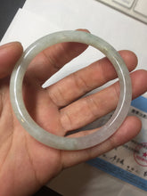 Load image into Gallery viewer, 54mm Certified type A 100% Natural icy watery light green purple round cut Jadeite bangle PB182-9126
