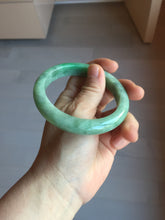 Load image into Gallery viewer, 59mm Certified Type A 100% Natural sunny green gray Jadeite Jade bangle BG236-9898
