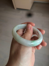 Load image into Gallery viewer, 53.5mm Certified Type A 100% Natural sunny green Jadeite Jade bangle BG40
