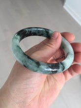 Load image into Gallery viewer, 58.9mm Certified Type A 100% Natural suny green dark green Jadeite Jade bangle BP32-8237
