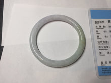 Load image into Gallery viewer, 53.5mm Certified type A 100% Natural light green purple yellow(FU LU SHOU) slim round cut Jadeite bangle PB183-9120
