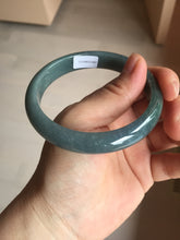 Load image into Gallery viewer, 59mm Certified Type A 100% Natural dark green/light blue/gray/black Guatemala Jadeite bangle BQ30-1447
