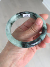 Load image into Gallery viewer, 58.9mm Certified Type A 100% Natural suny green dark green Jadeite Jade bangle BP32-8237
