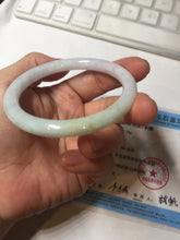 Load image into Gallery viewer, 53.5mm Certified type A 100% Natural light green purple yellow(FU LU SHOU) slim round cut Jadeite bangle PB183-9120
