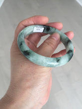 Load image into Gallery viewer, 56.5mm Certified Type A 100% Natural suny green dark green Jadeite Jade bangle BP33-8236
