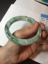 Load image into Gallery viewer, 62.5mm Certified Type A 100% Natural sunny green/brown/black vintage style with carved flowers Jadeite Jade bangle BL3-7570

