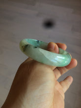 Load image into Gallery viewer, 48.5mm Certified Type A 100% Natural icy light green/white oval Jadeite Jade bangle K101-1696
