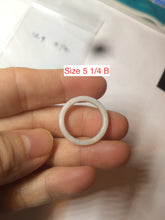 Load image into Gallery viewer, 100% natural type A white slim jadeite jade band ring BF53
