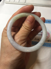 Load image into Gallery viewer, 53.5mm Certified type A 100% Natural light green purple yellow(FU LU SHOU) slim round cut Jadeite bangle PB183-9120
