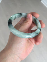 Load image into Gallery viewer, 56.5mm Certified Type A 100% Natural suny green dark green Jadeite Jade bangle BP33-8236
